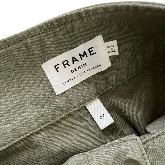 FRAME Green Utility Service High Waist Cotton Cargo Trousers 27 - Picture 6 of 6